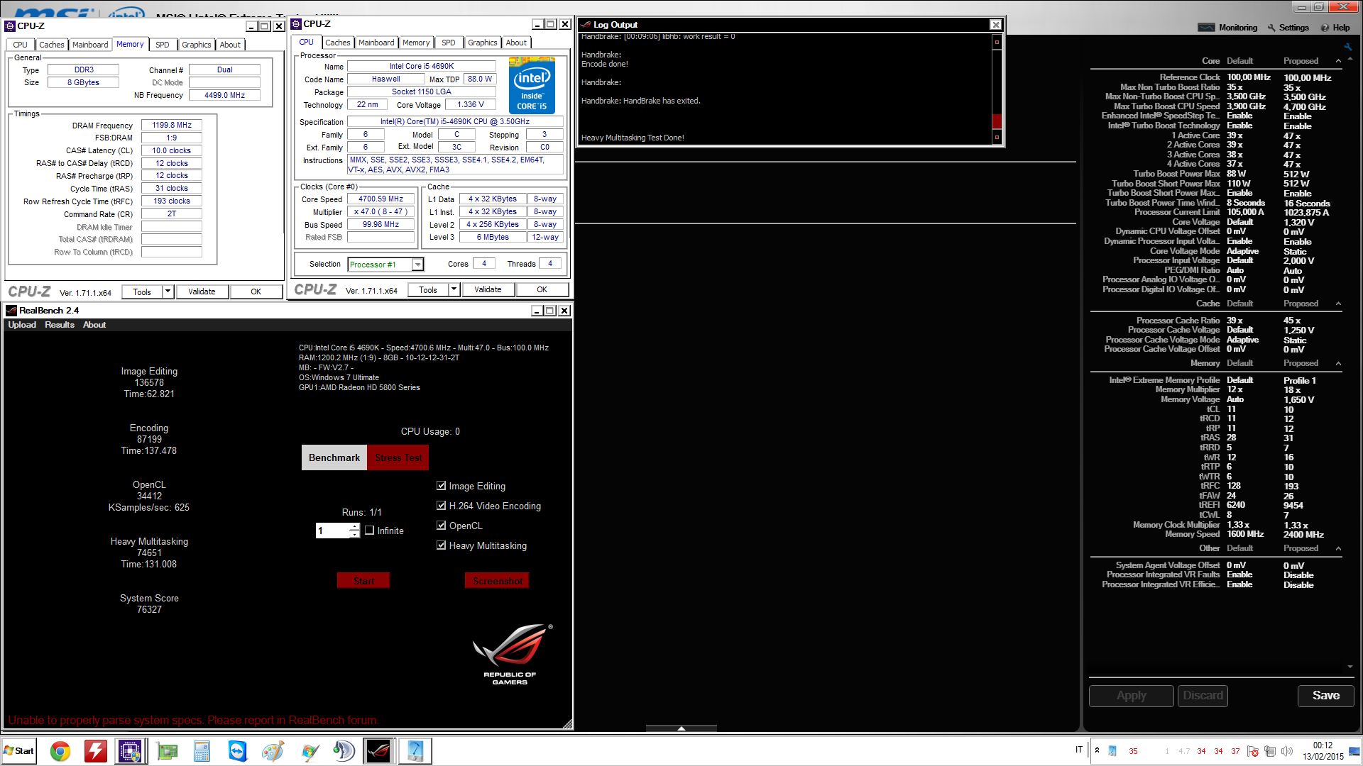 Niko993 S Realbench V2 Score 76327 Points With A Core I5 4690k