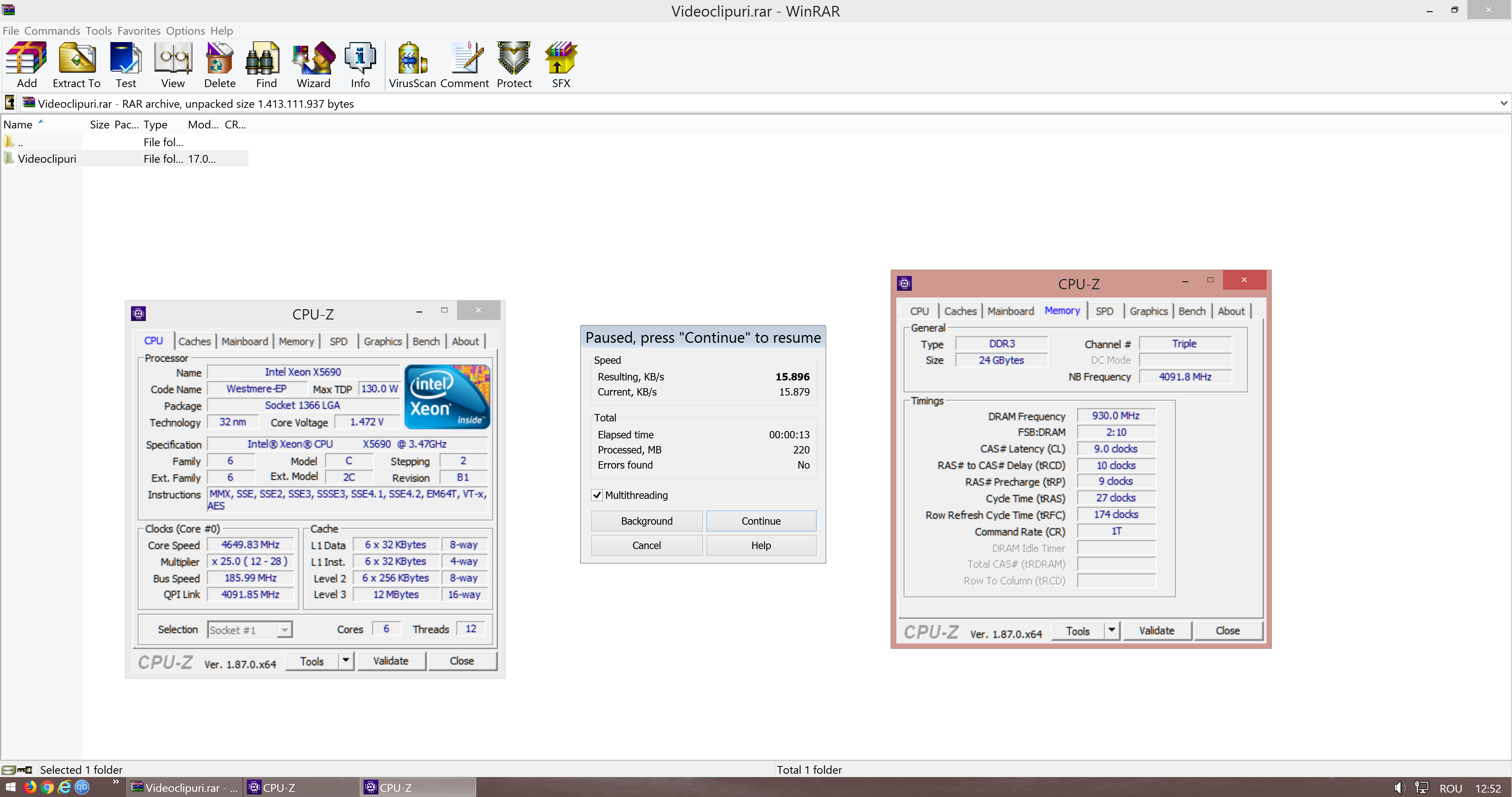 PC/タブレット ノートPC tzatze`s WinRAR (alpha) score: 15896 KB/s with a Xeon X5690