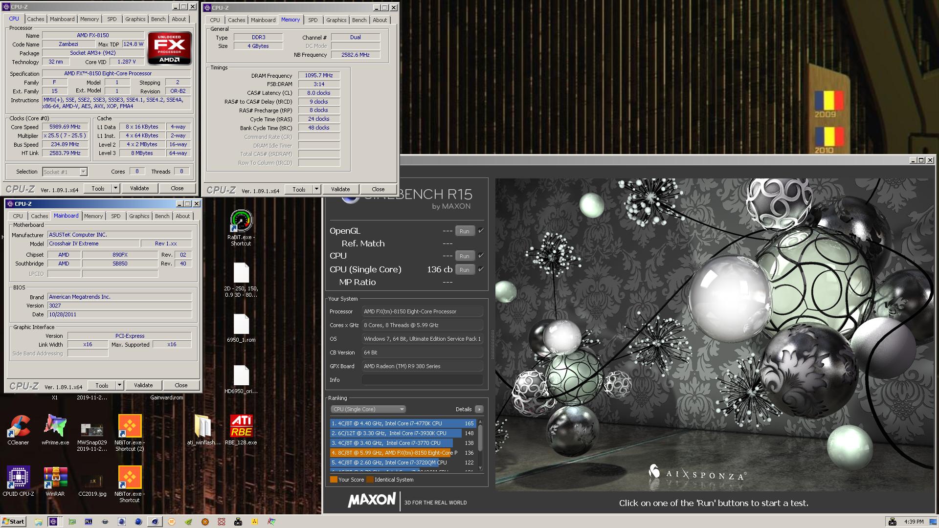 GRIFF`s Cinebench - R15 score: 136 cb with a FX-8150