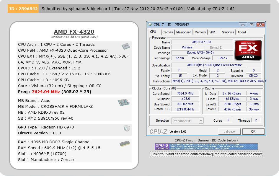 Leeds Abbreviation terrace splmann`s CPU Frequency score: 7624 MHz with a FX-4320